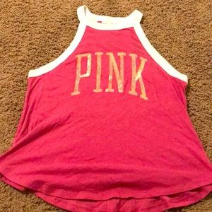 Pink halter tank top
